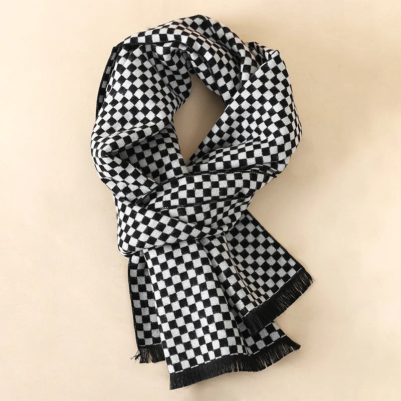 Men's Cotton Scarf Warm Neckerchief Patchwork Striped Scarves Soft Long Casual Male Bufanda Pashmina Shawl