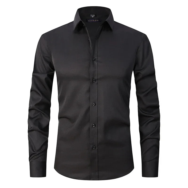 Spring Men's Social Shirt Slim Business Dress Shirts Male Long Sleeve Casual Formal Elegant Shirt Blouses Tops ManBrand Clothe