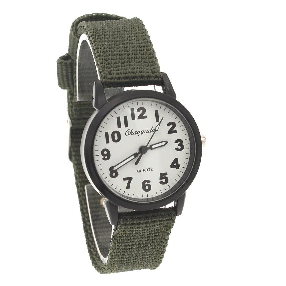 Children Kids Watch Military Fabric Nylon Band Student Boy Girls Watches Quartz Analog Army Men Women Quartz Wrist Watches