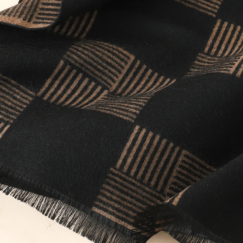 Men's Cotton Scarf Warm Neckerchief Patchwork Striped Scarves Soft Long Casual Male Bufanda Pashmina Shawl