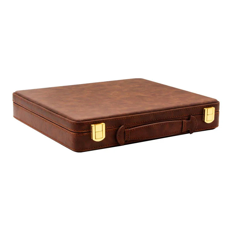 Portable Cigar Box with Buckle, Humidor Platter, Cigar Case, Smoking Accessories, 10 Wooden Tray Slot, Travel Case Handbag