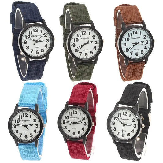 Children Kids Watch Military Fabric Nylon Band Student Boy Girls Watches Quartz Analog Army Men Women Quartz Wrist Watches