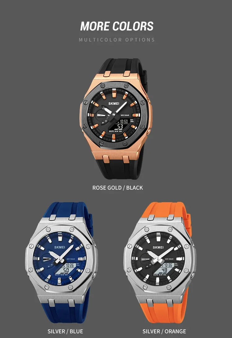 SKMEI 2243 Waterproof Night Glow Electronic Watch  Student Electronic Watch Multi functional Sports  Men's Watch