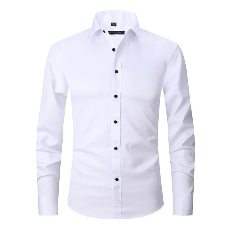 Spring Men's Social Shirt Slim Business Dress Shirts Male Long Sleeve Casual Formal Elegant Shirt Blouses Tops ManBrand Clothe