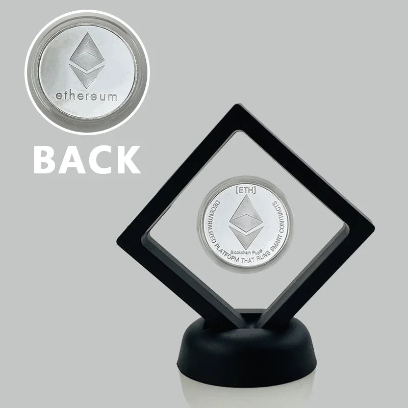 New Product Commemoration Coin Dogecoin Ethereum BNB TRX Ripple Cardano Crypto Bitcoin Litecoin Cryptocurrency With Nice Stand