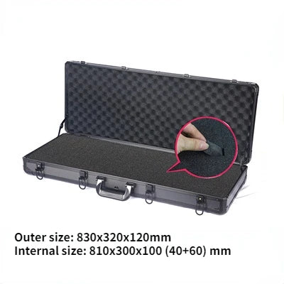 Long Portable Hardware Aluminum Toolbox Instrument Equipment Safety Box Tool Box with Wheels Multi-functional Suitcase