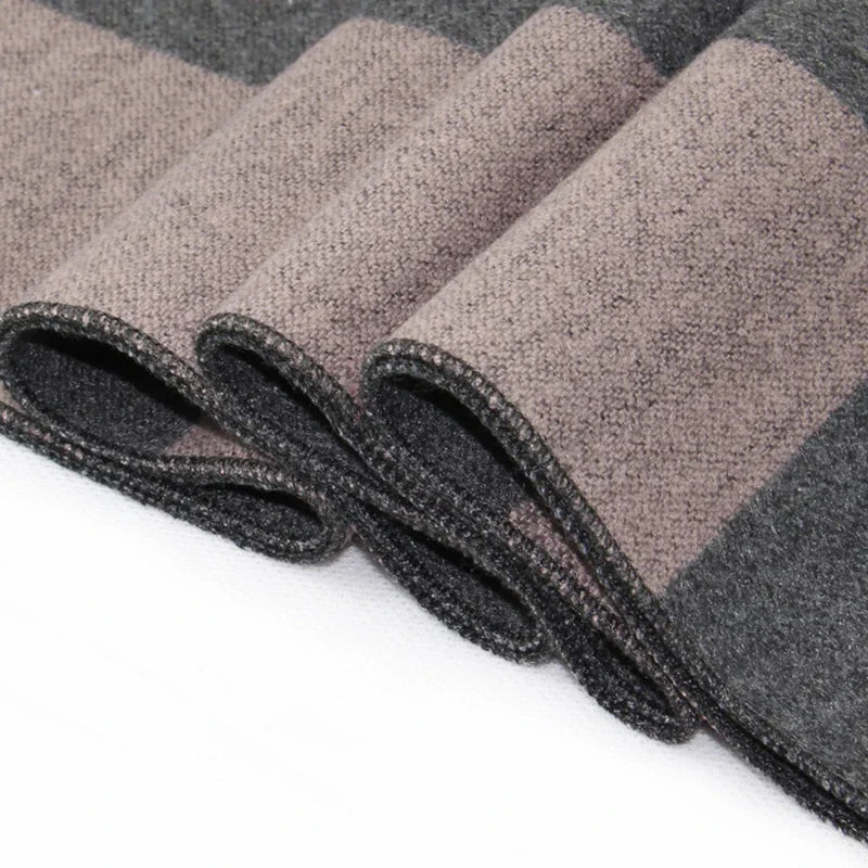 Luxury Brand Winter Plaid Cashmere Men Scarf Warm Checked Pashmina Neck Scarfs Male Business Scarves Christmas Muffler for Men