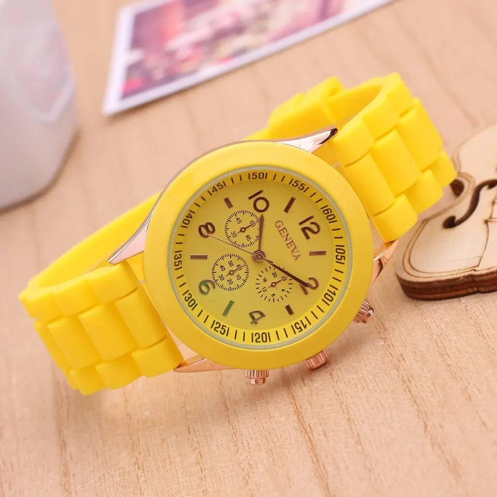 New Luxury Watch Women Waterproof Quartz Watch Silicone Strap Ladies Watch Candy Colors Birthday Gift Reloj Mujer Montre Femme