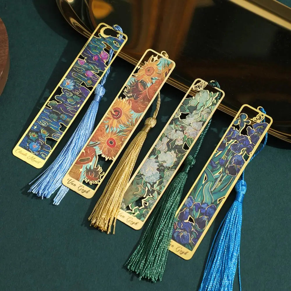 Bookmarks Tassel Pendant Metal Bookmark Retro Stationery Reading Book Clip Student Gift School Office Supplies Pagination Mark