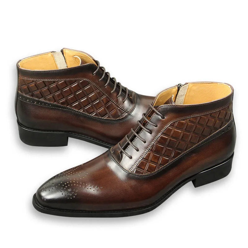 Luxury Men Boots Real Cowhide Leather Shoes For Successful Gentalman Suit Design Pure Handmade Fashion High Quality Male's Boots