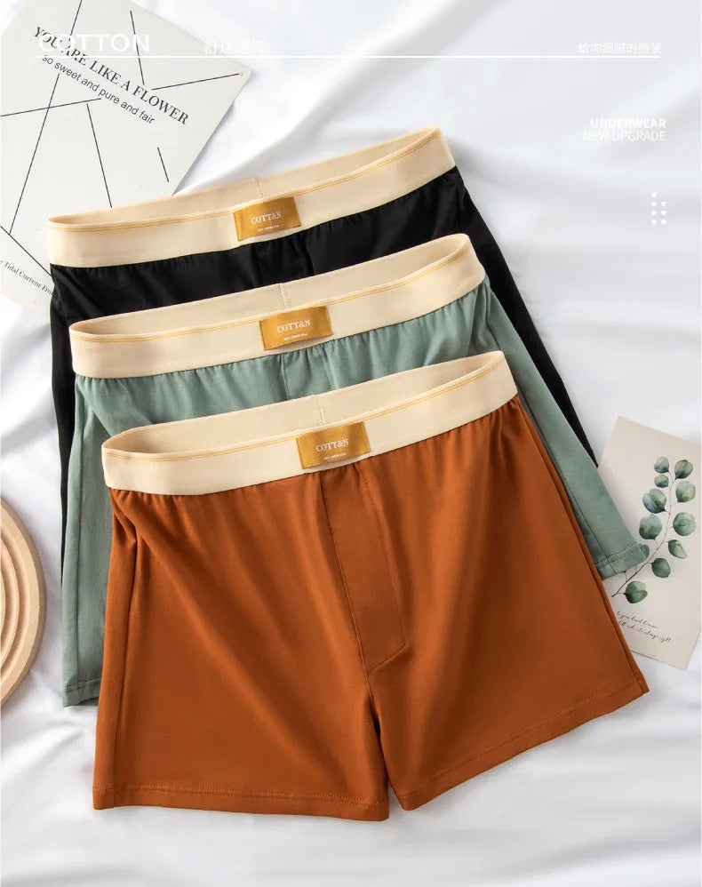 1pcs Male Arrow Pants Men Cotton Boxers Shorts Loose Mid-Waisted Men's Plus Size Underwear Homewear Comfortable