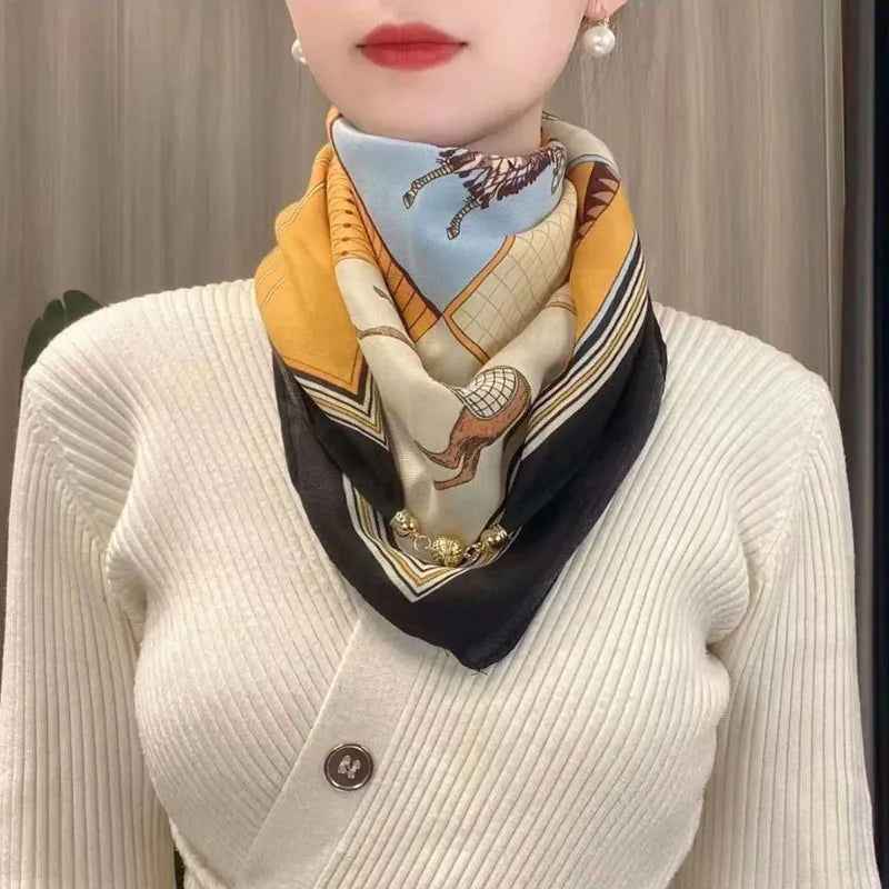 Hot Magnetic Triangle Neck Protection Scarf for Women in Autumn and Winter 2025 New Cotton and Linen Scarf High-end Neck Scarf ﻿