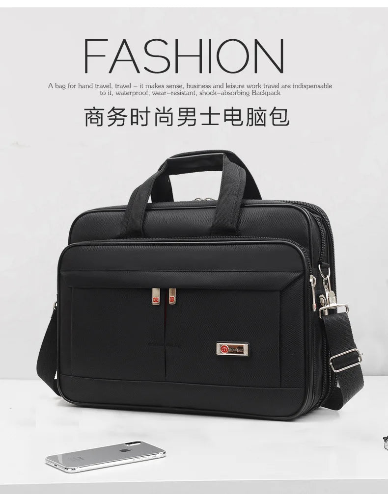 Simple Tote Men Business Briefcase Handbag For 15 Inch Laptop Bags Large Capacity Shoulder Bags Travel Notebook Messenger Bag