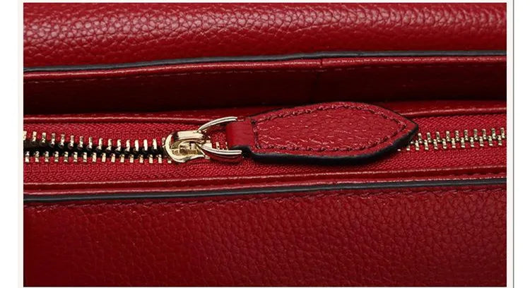 2024 New Genuine Leather Briefcase Women Handbags Large Capacity Ladies Fashion Cowhide Shoulder Messenger Bags Portable