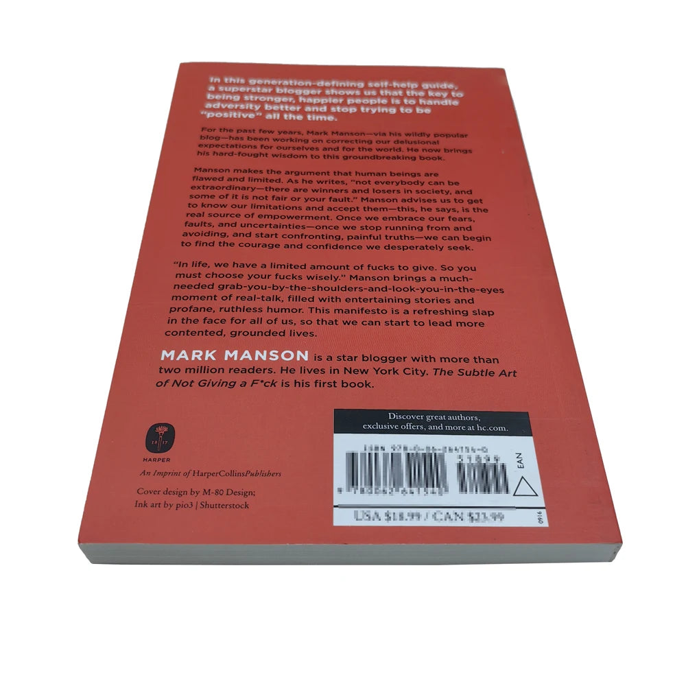 The Subtle Art of Not Giving A F*C,Reshape Happiness,how To Live As You Want By Mark Manson Self Management Stress Relief Book