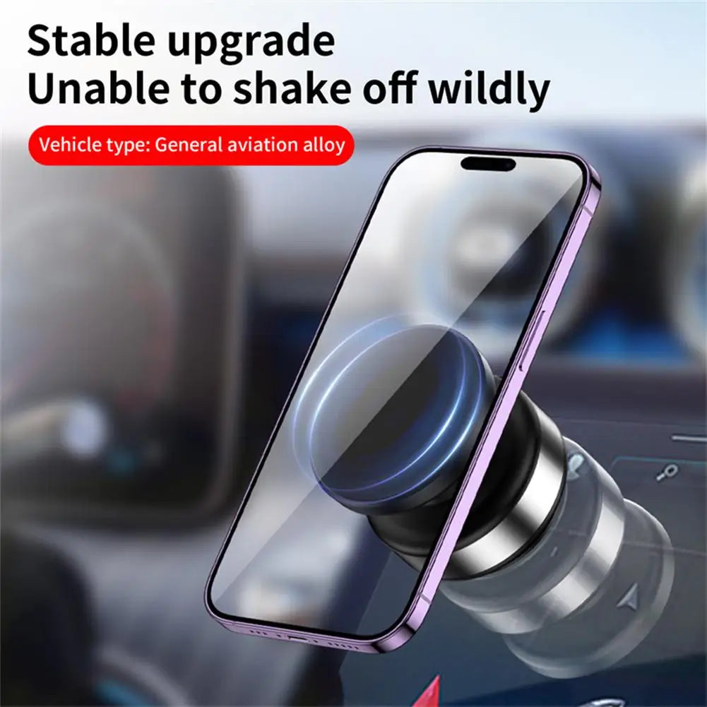 Car Magnetic Vacuum Adsorption Bracket 360 Degree Rotating Aluminum Alloy Mobile Phone Holder For 4.7-inch Or Above Smartphones