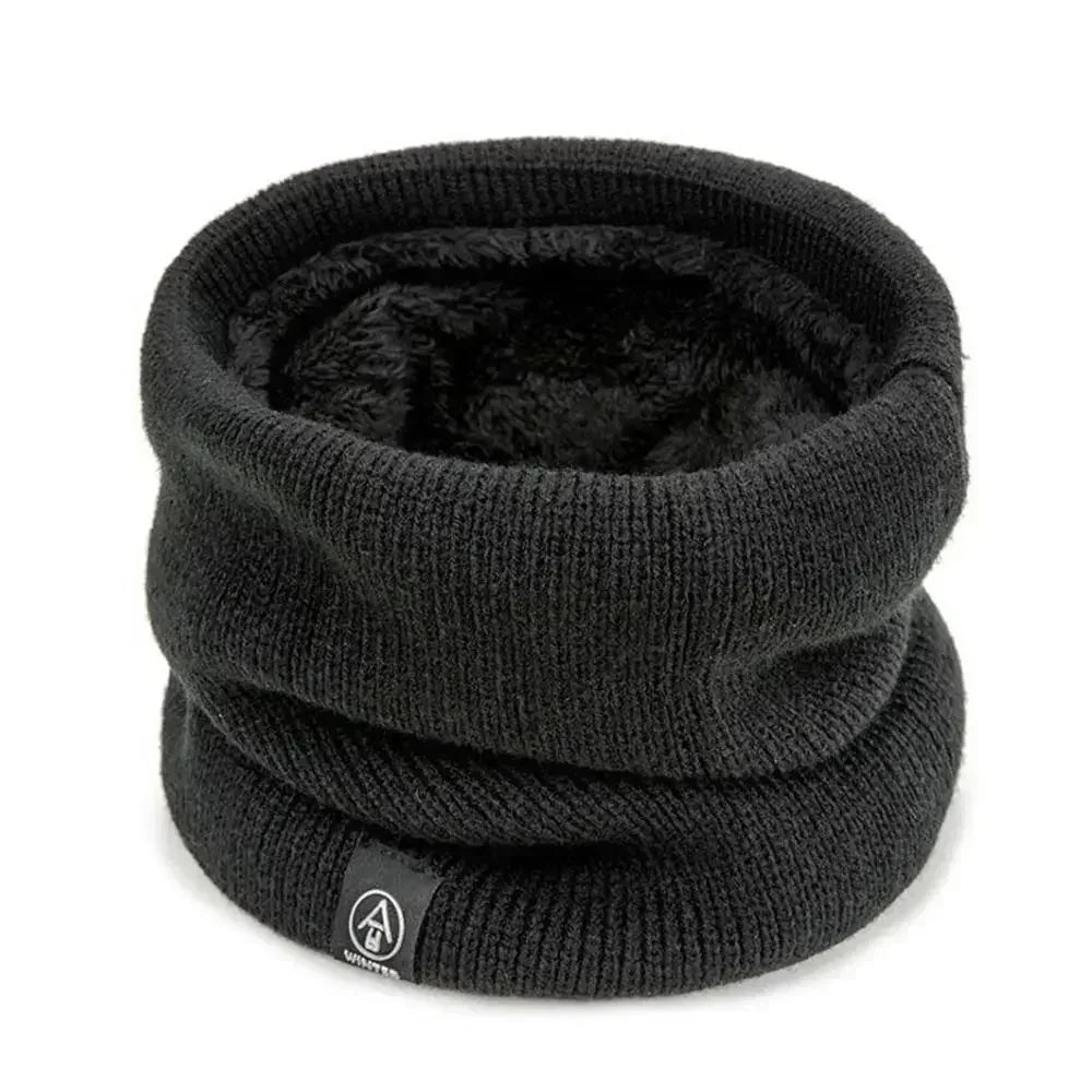 Warm Winter Ring Scarf Women Men Unisex Solid Plus Velvet Knitted Full Face Mask Snood Neck Scarves Bufanda Thick Muffler