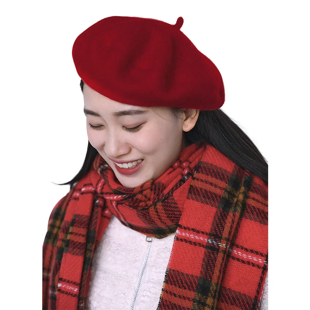 Oh!Sunny Winter Shawls and Beret for Women Luxury Pashmina Tassel Female Scarf Solid Color Large Soft Wrap Foulard Cashmere Hat