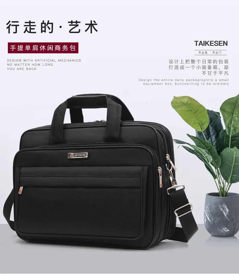 Simple Tote Men Business Briefcase Handbag For 15 Inch Laptop Bags Large Capacity Shoulder Bags Travel Notebook Messenger Bag