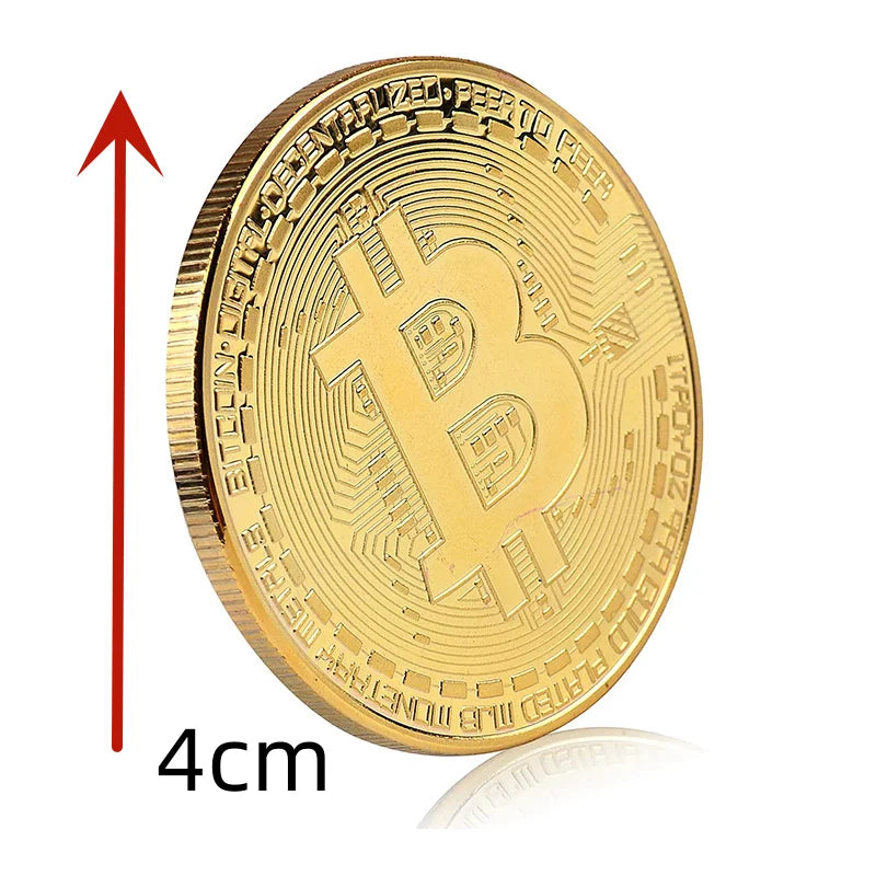 5PCS Gold Plated Bitcoin Coin Collectible Art Collection Gift Physical Commemorative Casascius crypto coin Metal AntiqueImitation