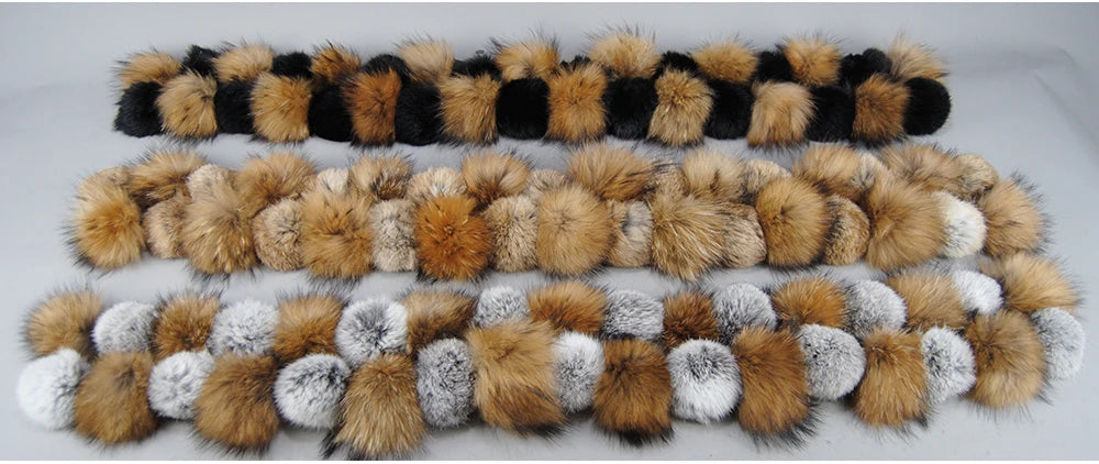 Luxury Brand Women Winter Natural Real Raccoon Fur Scarf Fashion Lady Warm Genuine Fox Fur Neckerchief Real Fox Fur Ring Scarves