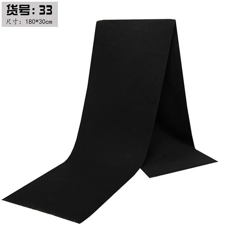 Classic Plaid Men Scarfs Winter Warm Cashmere Soft Scarf For Men Casual Business Neckerchief Black Gray Silk Scarves 30*180cm