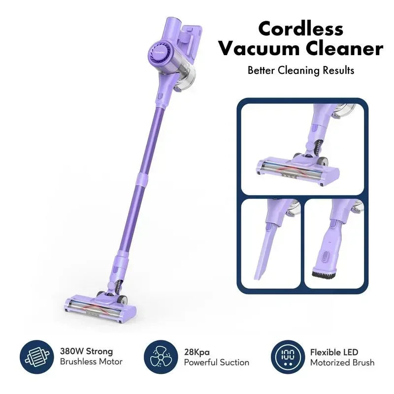 Homeika Cordless Vacuum Cleaner, 28Kpa Powerful Suction, 380W Powerful Brushless Motor, 8in1 Lightweight Handheld Vacuum Cleaner